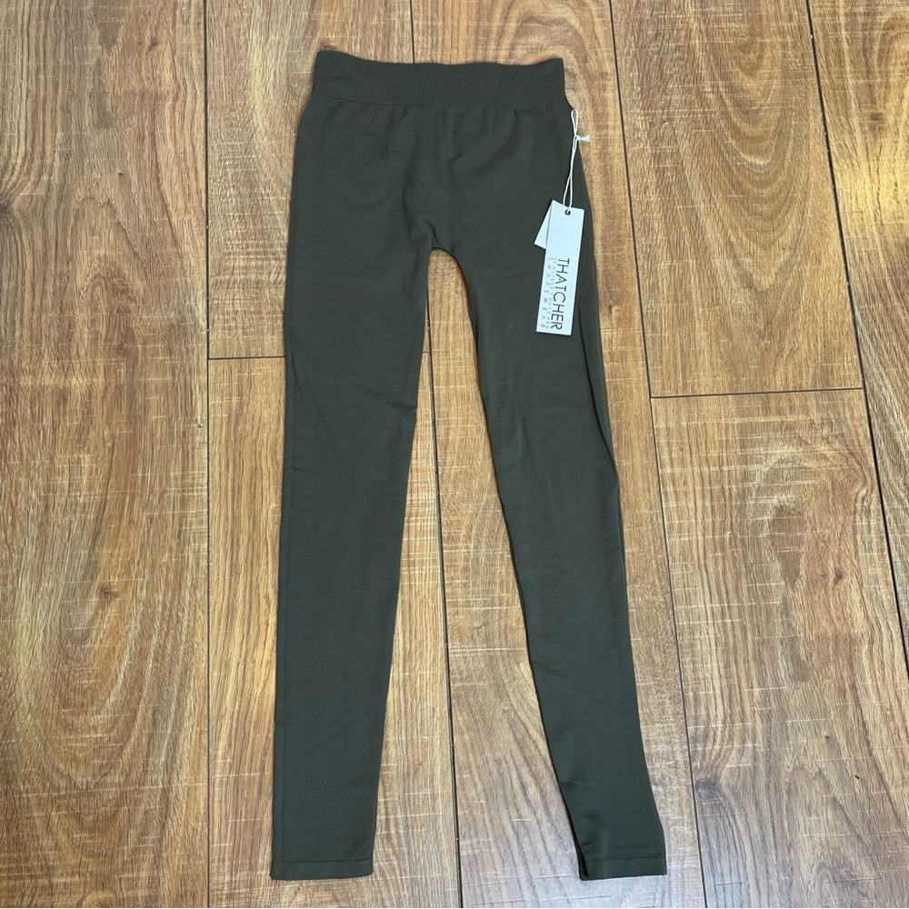 Thatcher Olive Green Seamless Leggings - Picture 6 of 8